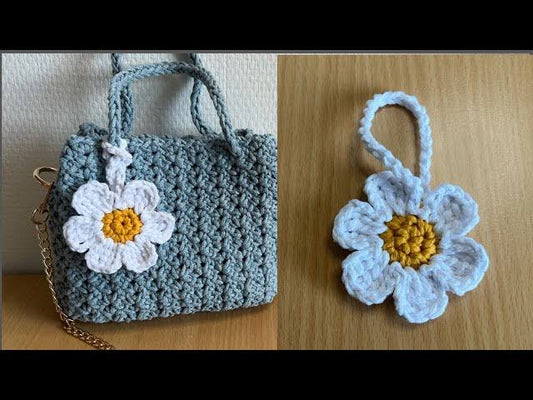 Daisy Delight Bag Charm and Keychain - Vibello Handmade Accessory