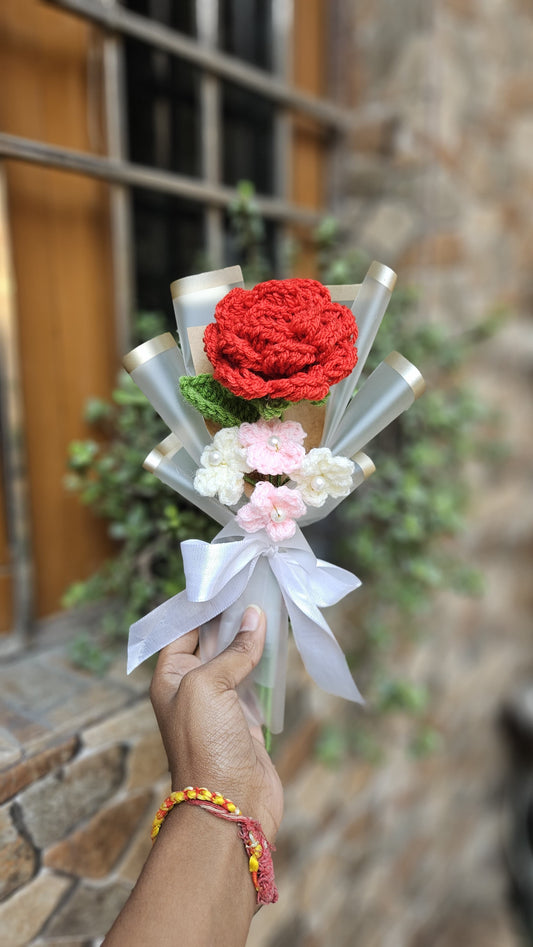 Handmade Crochet Mini Rose Bouquet